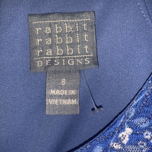 RABBIT Rabbit Rabbit Blue Periwinkle Lace Pencil Dress Size 8 - Picture 14 of 16